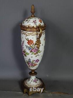 Pot couvert porcelaine vieux Paris & bronze doré sur piédouche XIXe siècle SB