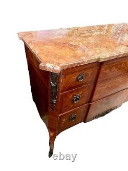 Précieux Commode de Style Napoléon III Bois Marqueté Et Bronze'900