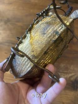 Présentoir Napoléon III Cave à Vin Ancien Bronze Doré Bateau Globe de Marié