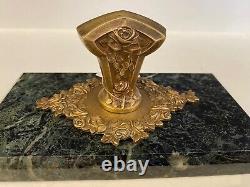 Presse Papier En Bronze Signé O. Lelièvre Fin Xixème Napoleon III Socle Marbre