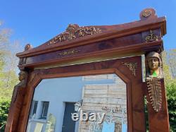 Psyché Empire Bronze Doré Cariatide Retour d Égypte Miroir XIXeme Napoléon III