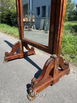 Psyché Empire Bronze Doré Cariatide Retour d Égypte Miroir XIXeme Napoléon III