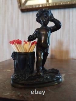 Pyrogène en Bronze Enfant Musicien au Tambour