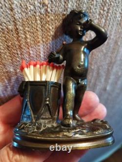 Pyrogène en Bronze Enfant Musicien au Tambour