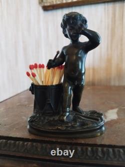 Pyrogène en Bronze Enfant Musicien au Tambour