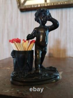 Pyrogène en Bronze Enfant Musicien au Tambour