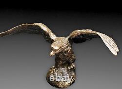 R. Richard Paire Serres Livres Aigles Bronze Patine Eagles Bookends Xixème