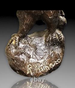 R. Richard Paire Serres Livres Aigles Bronze Patine Eagles Bookends Xixème
