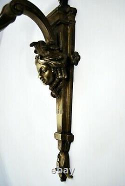 RARE APPLIQUE bronze époque NAPOLEON III style Louis XVI belle tête