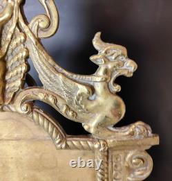 RARE grand cadre ancien bronze Napoléon 3 porte photo GRIFFON CHIMERE XIX frame
