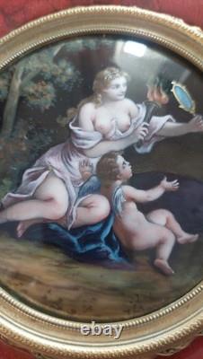 Rare Grand Coffret Bronze Email Sur Cuivre Boite A Bijoux