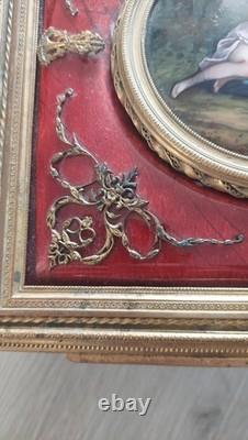 Rare Grand Coffret Bronze Email Sur Cuivre Boite A Bijoux