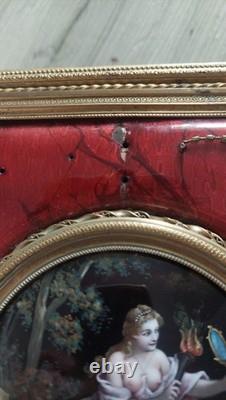 Rare Grand Coffret Bronze Email Sur Cuivre Boite A Bijoux