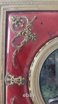 Rare Grand Coffret Bronze Email Sur Cuivre Boite A Bijoux