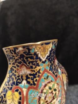 Rare Grand vase émail cloisonné sur tigre en bronze, France, XIXème
