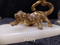 Rare Grand vase émail cloisonné sur tigre en bronze, France, XIXème