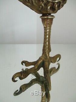 Rare Lampe Huile sculpture Bronze tête de satyre XIXe Napoléon III