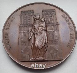 Rare Medaille Napoleon III 1864 Restauration Cathedrale Notre Dame De Paris