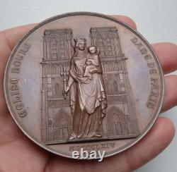 Rare Medaille Napoleon III 1864 Restauration Cathedrale Notre Dame De Paris