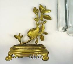 Rare! Superbe vase en cristal sur monture en bronze doré signé E. ENOT
