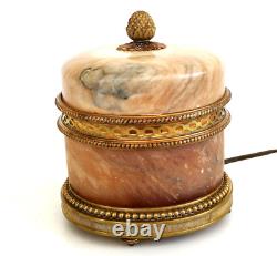 Rare VEILLEUSE en Albâtre et Bronze Ciselé et Doré d'Epoque Napoléon III