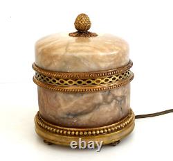 Rare VEILLEUSE en Albâtre et Bronze Ciselé et Doré d'Epoque Napoléon III