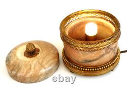 Rare VEILLEUSE en Albâtre et Bronze Ciselé et Doré d'Epoque Napoléon III