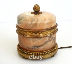 Rare VEILLEUSE en Albâtre et Bronze Ciselé et Doré d'Epoque Napoléon III