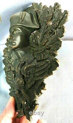 Rare ancien receveur récupére passe boule de billard en bronze buste Napoléon