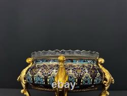 Rare vase / coupe en émail cloisonné et bronze doré style Napoléon III