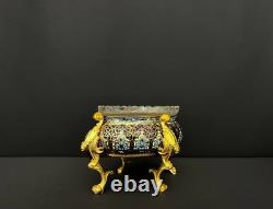 Rare vase / coupe en émail cloisonné et bronze doré style Napoléon III