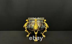 Rare vase / coupe en émail cloisonné et bronze doré style Napoléon III