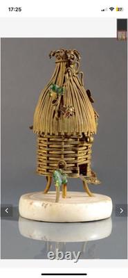 Ruche Abeilles Style Empire Cave Senteur Parfum Flacon Napoléon III Bronze Doré