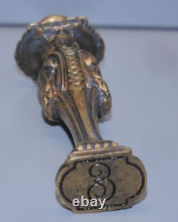 -SCEAU CACHET BRONZE doré 2 SYLPHIDES NAPOLEON III Chiffré E COLLECTION BUREAU D