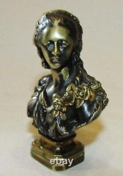 SCEAU CACHET EN BRONZE ARGENTE 19ème Buste Mme Du Barry antique french 19th seal