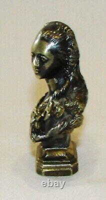 SCEAU CACHET EN BRONZE ARGENTE 19ème Buste Mme Du Barry antique french 19th seal