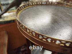 SELLETTE Style NAPOLEON III Nap 3 Monture BRONZE Cuir Bois 17MAG 23/07