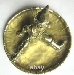 SUPERBE et RARE vide-poche Napoléon III, bronze doré sculpté d'un LUTIN assis