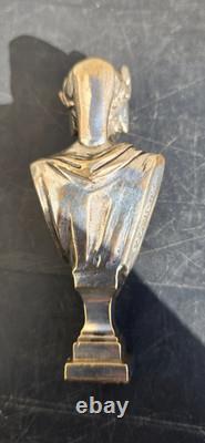 Sceau Bronze Argent Representant Un Romain Cesar Signé Lalouette Xixème