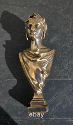 Sceau Bronze Argent Representant Un Romain Cesar Signé Lalouette Xixème