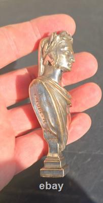 Sceau Bronze Argent Representant Un Romain Cesar Signé Lalouette Xixème