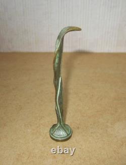 Sceau à cacheter Art Nouveau en bronze décor muguet monogramme initiales ET TE