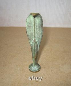 Sceau à cacheter Art Nouveau en bronze décor muguet monogramme initiales ET TE