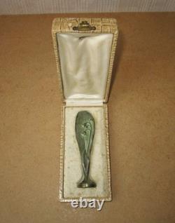Sceau à cacheter Art Nouveau en bronze décor muguet monogramme initiales ET TE