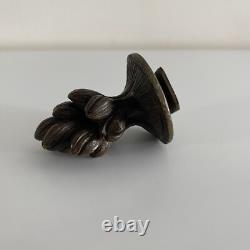 Sceau cachet XIXe en bronze à patine brune Napoléon III avec monogramme M2498