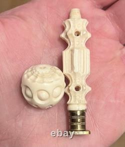 Sceau cachet bronze et os sculpte système vissage travail de Dieppe