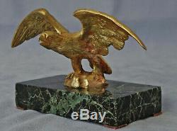 Sculpture Aigle Prenant son Envol Bronze et Marbre Epoque Napoléon III Fin 19ème