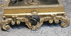 Sculpture bronze doré époque Napoléon III encrier lampe Pierrot