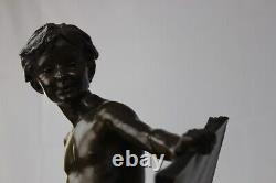 Sculpture bronze les tablettes de l'histoire L. E. Barrias Susse fondeur