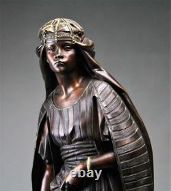 Sculpture orientaliste bronze ancien Porteuse d'eau par Jean Jules B SALMSON